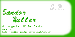 sandor muller business card